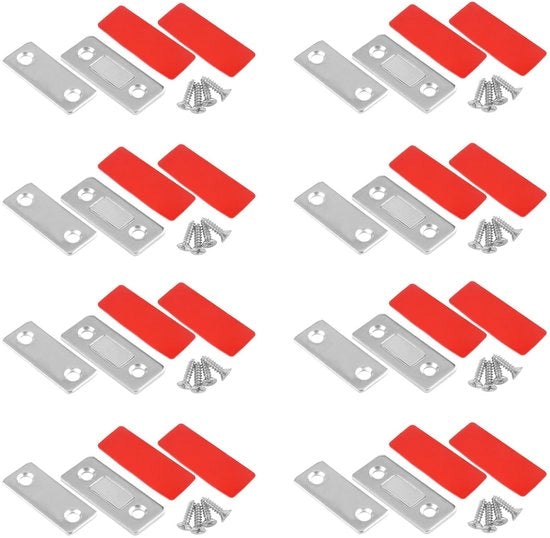 Magneetto per porte in acciaio inossidabile - forza di attrazione elevata - adesivo per autoadesione - chiusura automatica - magneetto per mobili - rottura di sicurezza - progettato per serrature a molla - compatibile con molle da 30-50mm