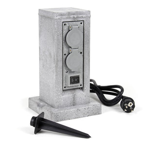 Colonna multipresa effetto granito con 4 prese per esterno IP44 sensore Presa multipla
