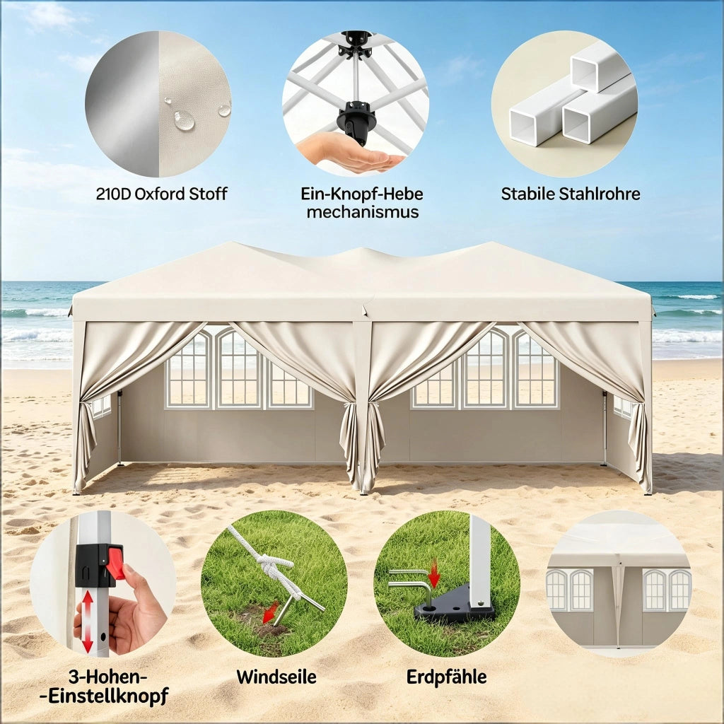 Spazioso gazebo tenda per feste rifugio per la privacy con borsa da trasporto (solo con gazebo)
