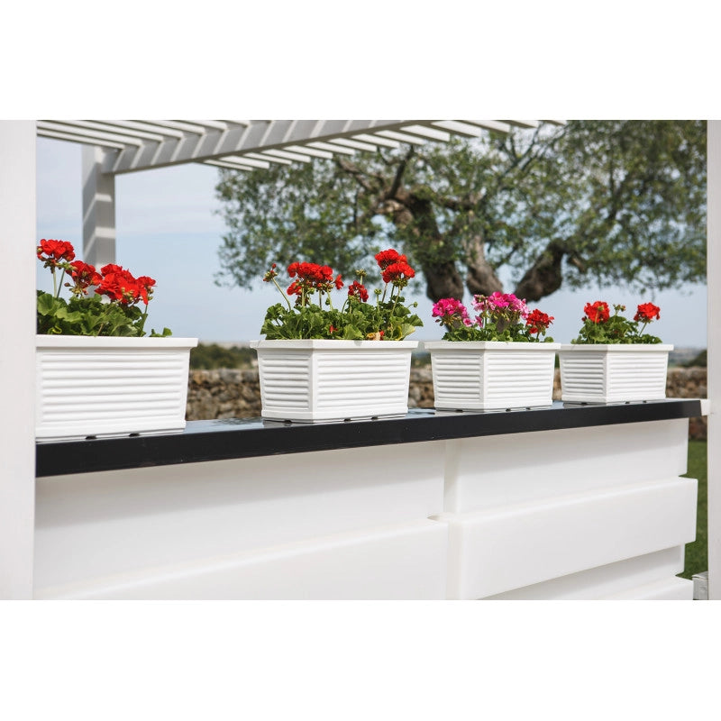 Vaso Fioriera decorativa classica tradizionale 60x22 H20 in polimero resistente terracotta per piante per giardini e terrazze - Made in Italy