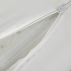 Cuscino Cervicale Memory Foam a Doppia Altezza 60x40x10-12 cm con Copertura Rimovibile e Lavabile Bianco Crema