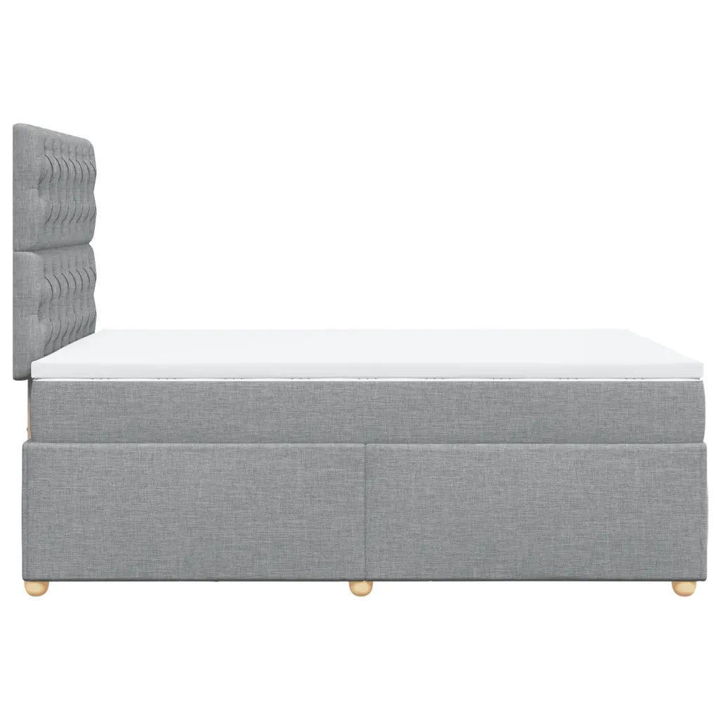 Giroletto a Molle con Materasso Grigio Chiaro 120x190cm Tessuto