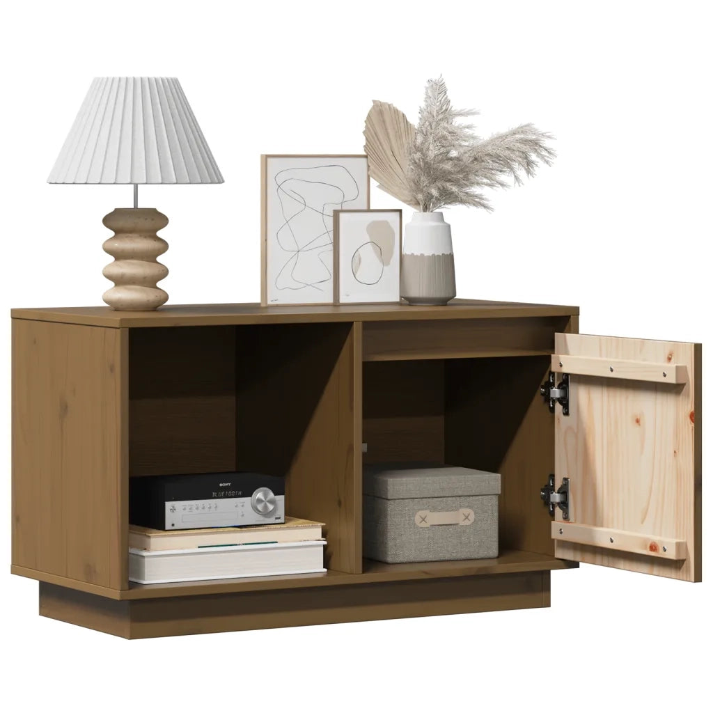 Mobile TV Miele 74x35x44 cm in Legno Massello di Pino