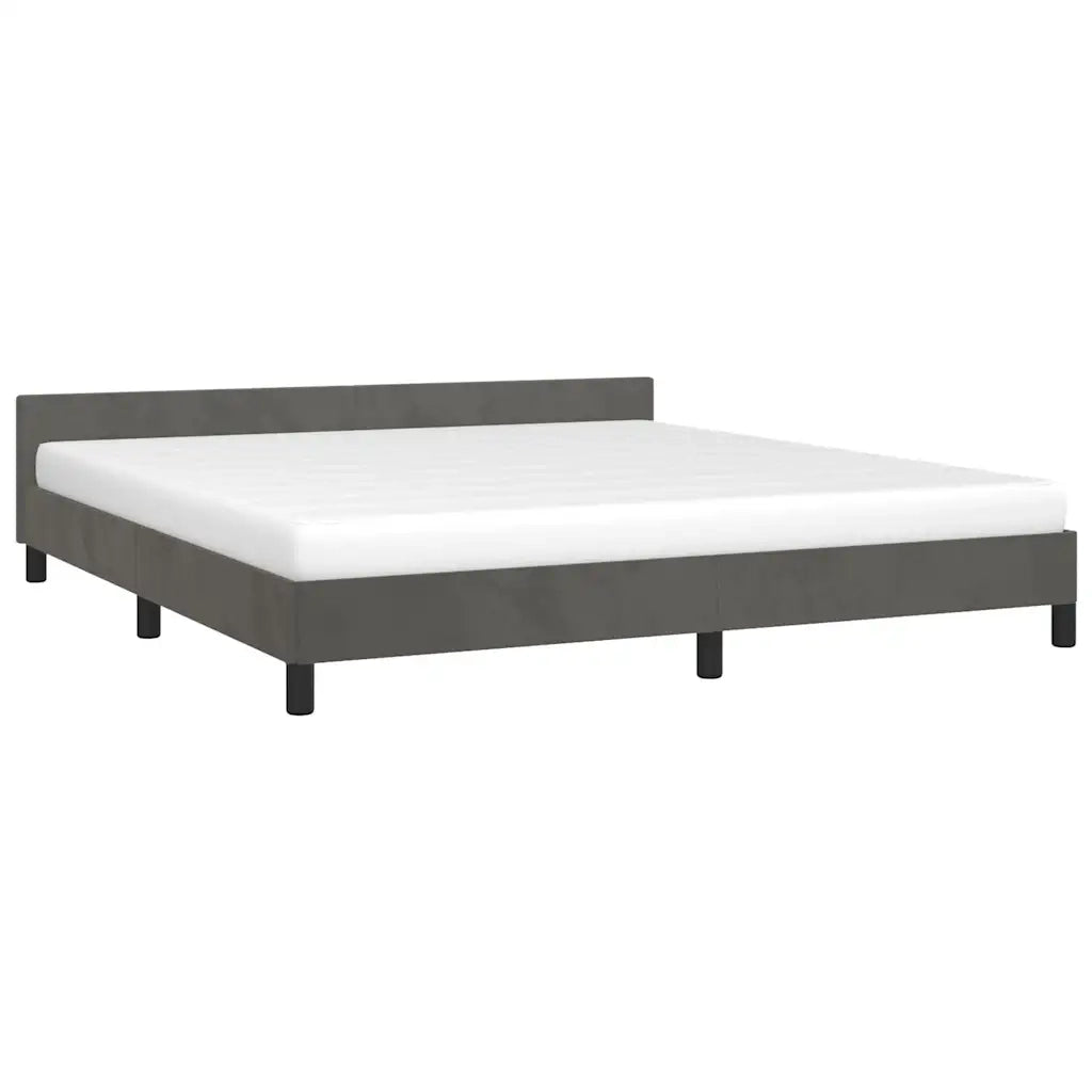 Giroletto senza Materasso Grigio Scuro 160x200 cm Velluto 347580