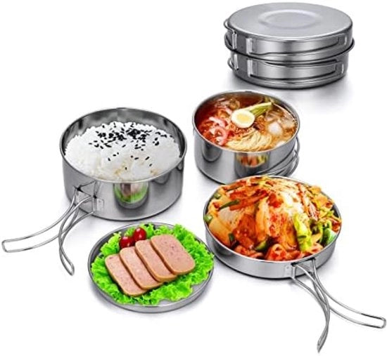 Impianto da cucina all'aperto 4 in 1 - Acciaio inossidabile per campeggio e escursioni