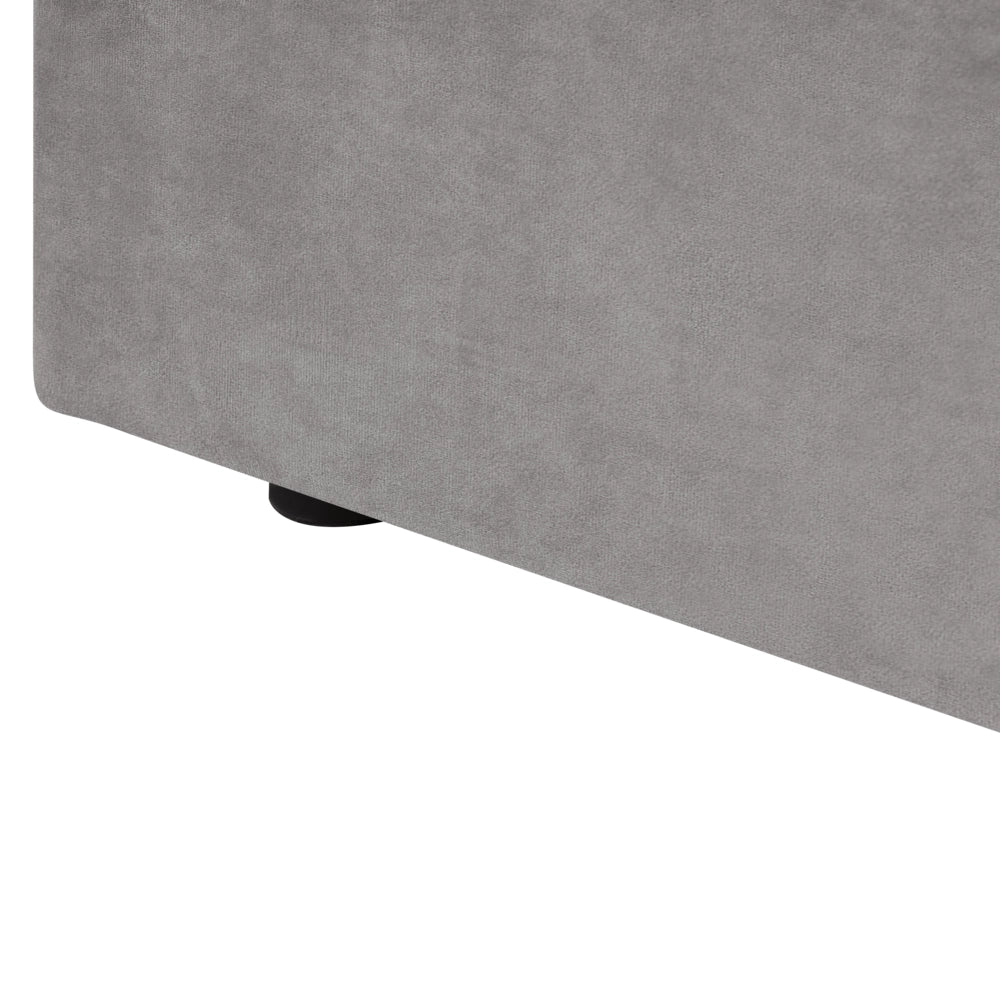 Letto matrimoniale con contenitore velluto grigio 120 x 200 cm Testata imbottita