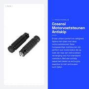 Sostegno Motorizzato Antiscivolo - Lavorazione CNC - Acciaio Inossidabile - Viti M8 - Universale - Sostegno per Pedali in Alluminio di Alta Qualità