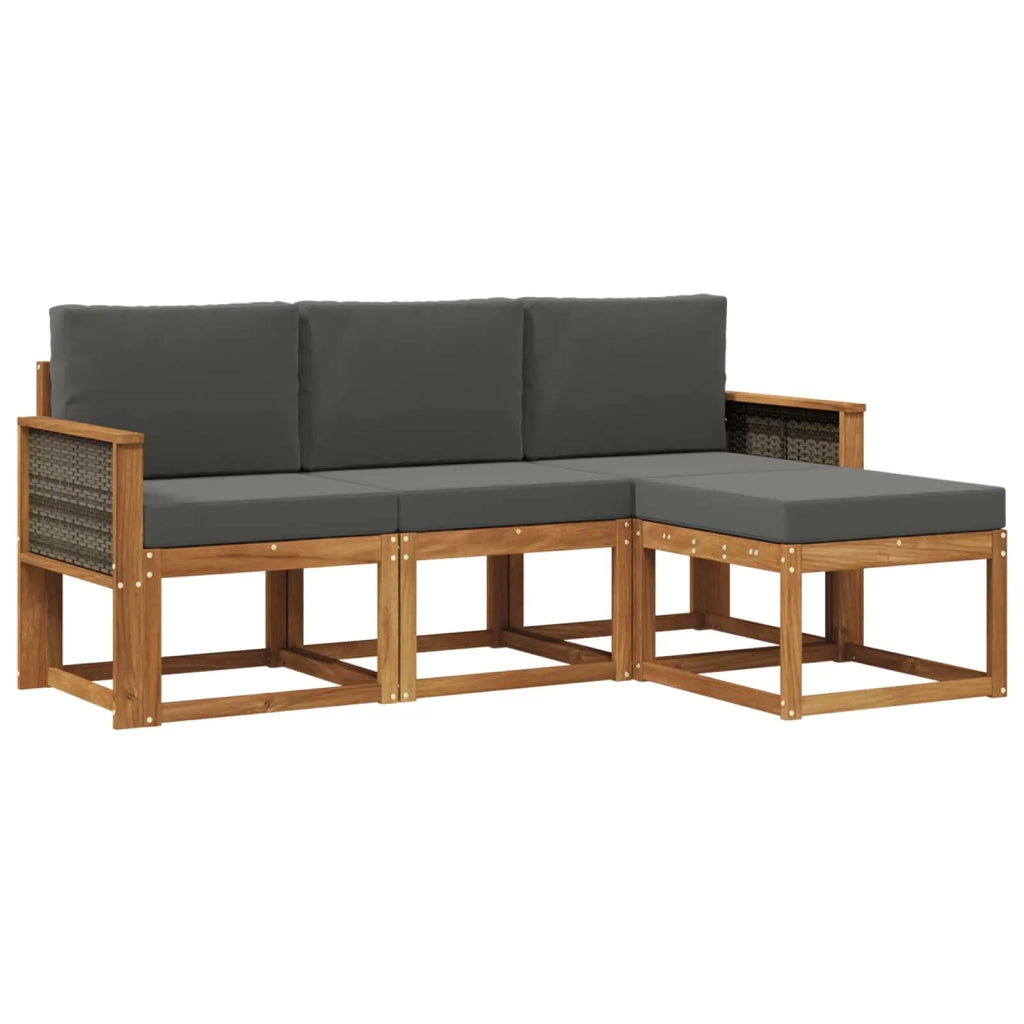 Set di divani da esterno 4 pz Naturale e Antracite 3385108