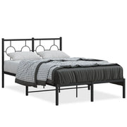 Letto matrimoniale | Letto per adulti | Giroletto con Testiera in Metallo Nero 120x190 cm