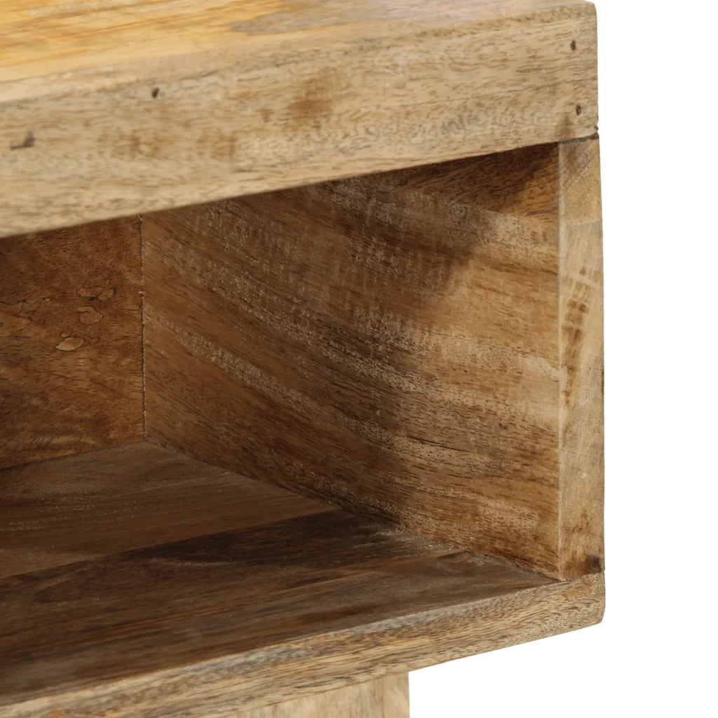 Comodino-Tavolino da notte 50x27x50 cm in Legno Grezzo Massello di Mango 650230