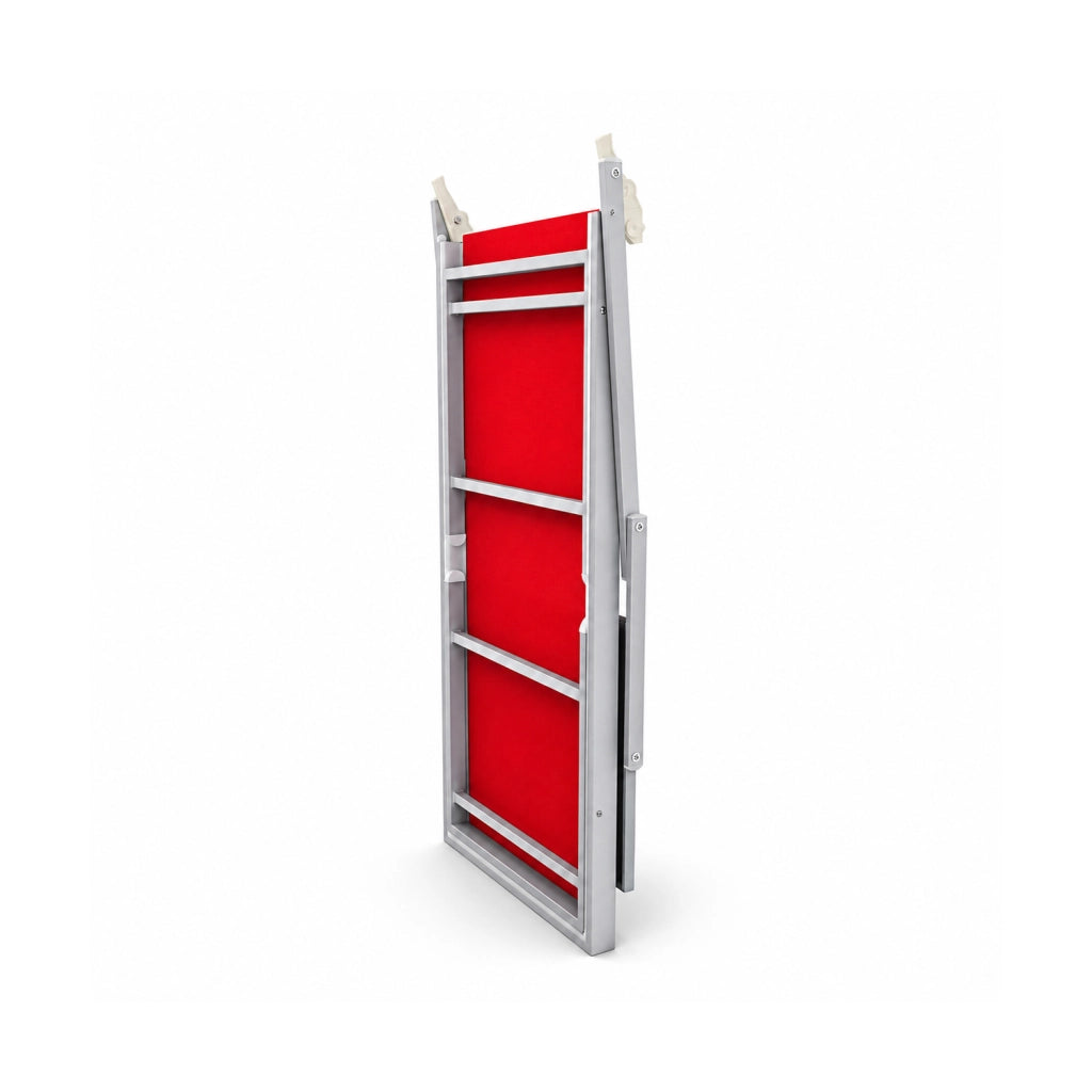 Lettino Sdraio Prendisole Professionale Richiudibile In Alluminio E Textilene con Tettino Parasole Orientabile Lettino Relax Mare Spiaggia Piscina Giardino Solarium 182 x 60 x 38 Cm Rosso