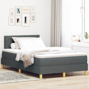 Letto Box Spring con Materasso Grigio Scuro 120x200 cm Tessuto
