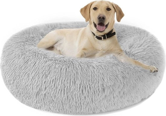Letto per cani Cuscino per gatti Fluffy Rond Realizzato - Cuscino per cani morbido Cuscino per cani donut Lavabile Dimensioni S/M/L/XL/XXL per cani, gatti e altri animali domestici (XXL, grigio chiaro)