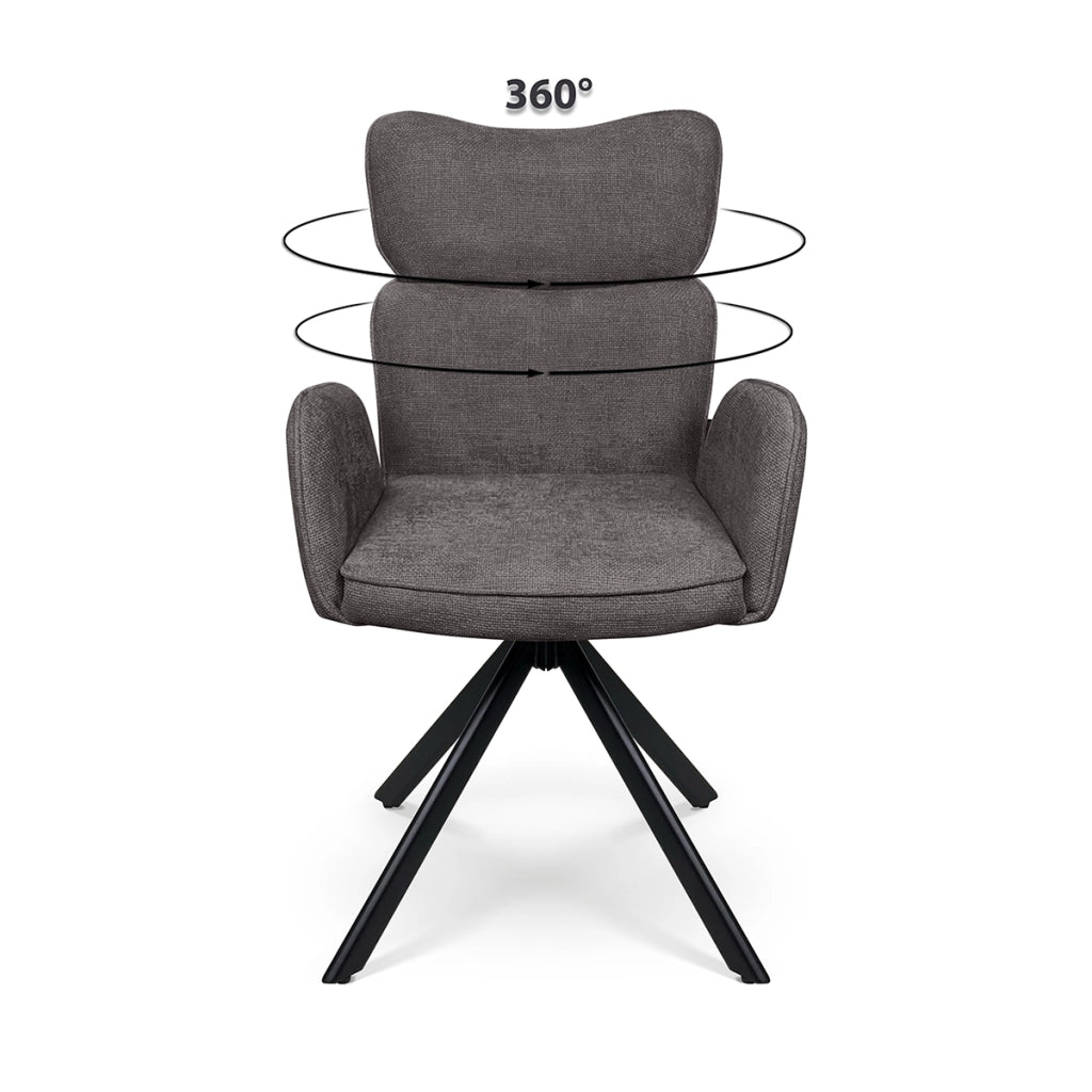 Sedia ufficio in tessuto, poltrona girevole grigio antracite – Oslo