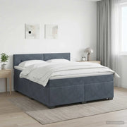 Letto box spring con materasso Grigio Scuro 180 x 200 cm 3450765