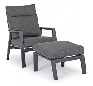 Poggiapiedi con Cuscino Kledi Antracite Jx55 in Alluminio