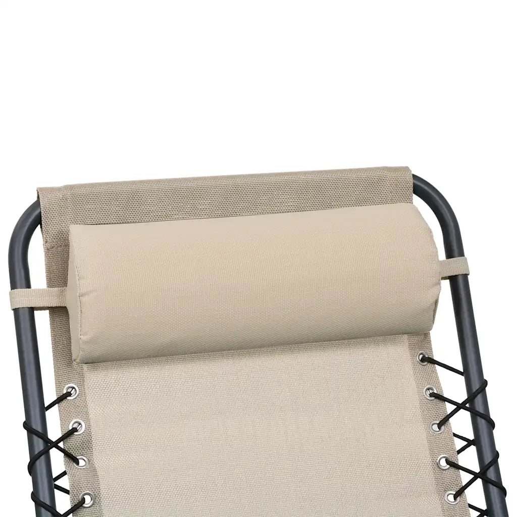 Poggiatesta per Sdraio Crema 40x7,5x15 cm in Textilene 47933
