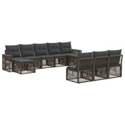 Set Divano da Giardino 10 pcs Grigio e Grigio Scuro polyrattan 3435245