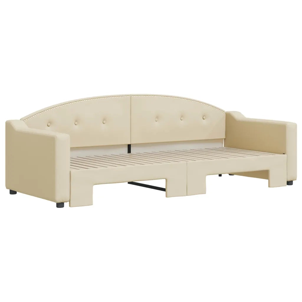vidaXL Divano Letto con Letto Estraibile Crema 80x200 cm Tessuto
