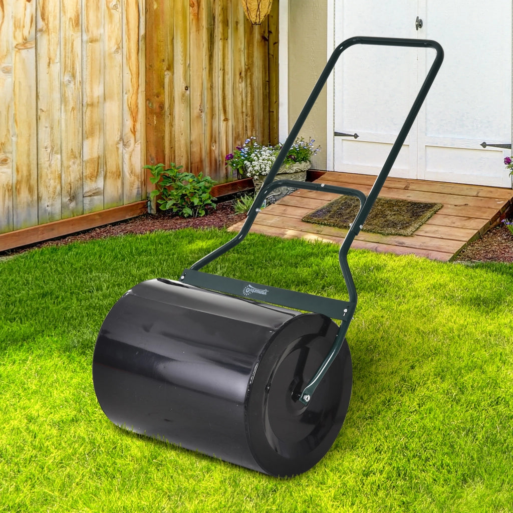 Rullo da Giardino in Metallo ¨C zephmum ¨C Nero, Serbatoio 60L, 57x40x123cm