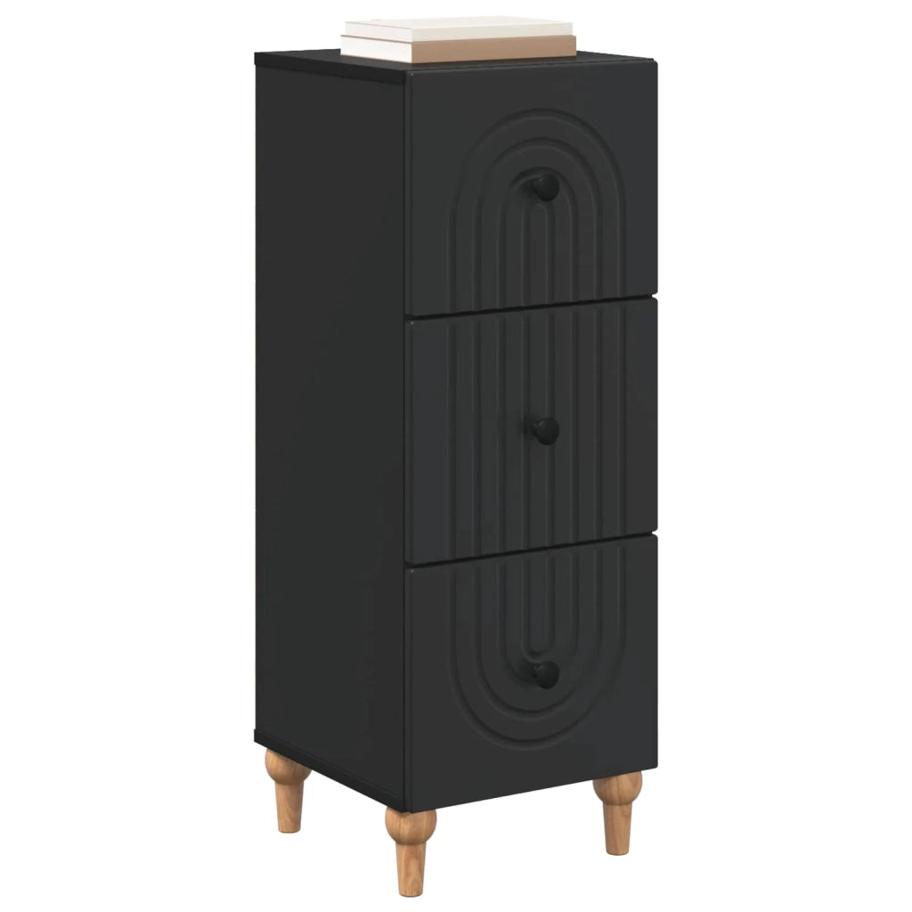 Mobile con Cassetti Nero 33 x 34,5 x 90 cm Legno ingegnerizzato