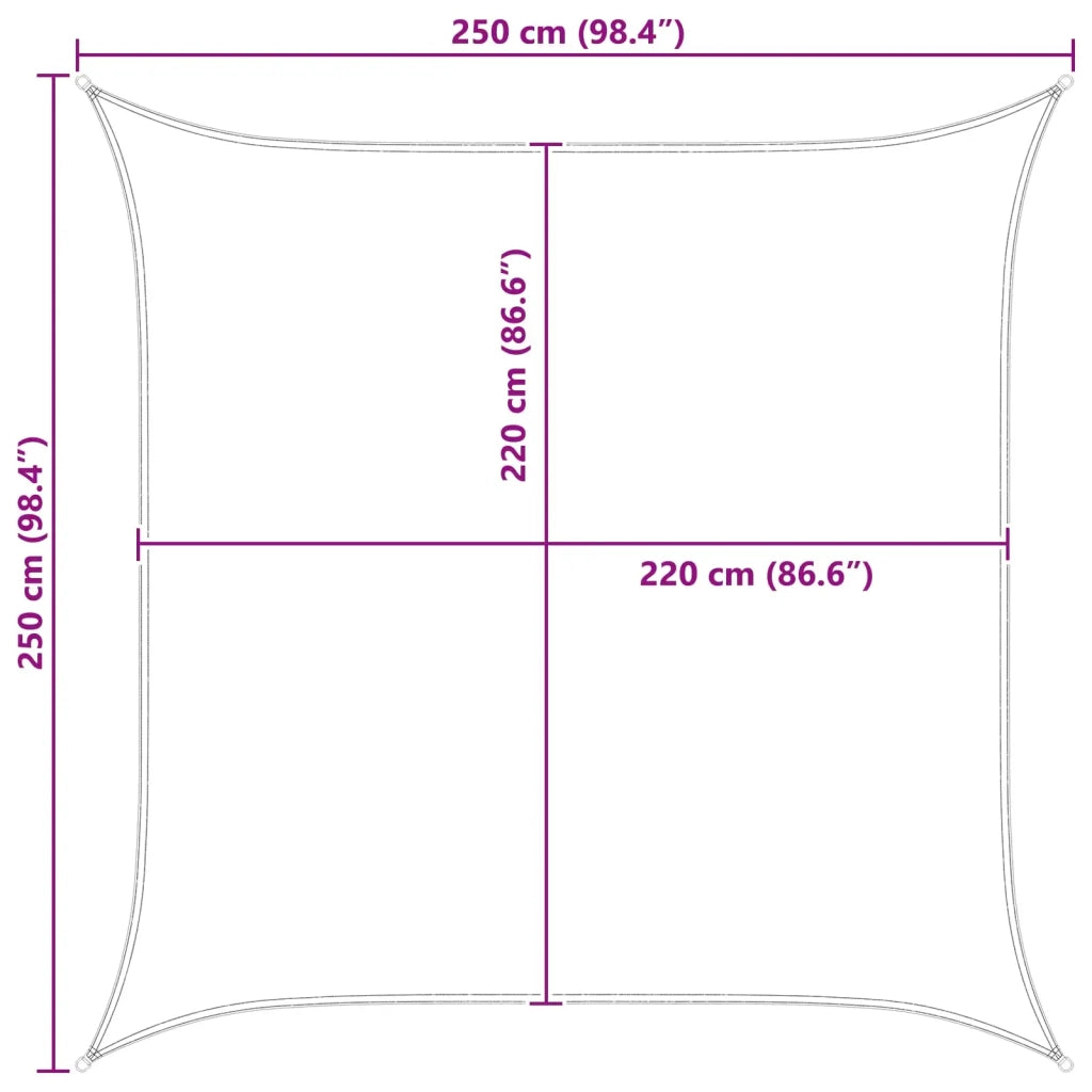 Vela da ombra solare Giallo e Bianco 2,5 x 2,5 m
