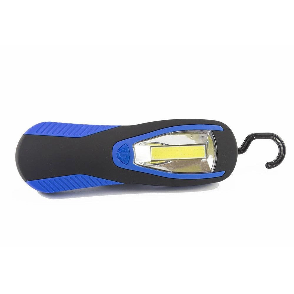 Trade Shop - Torcia Lampada Portatile A Led Cob Striscia Led Cob Calamitata Con Gancio 3 Watt -