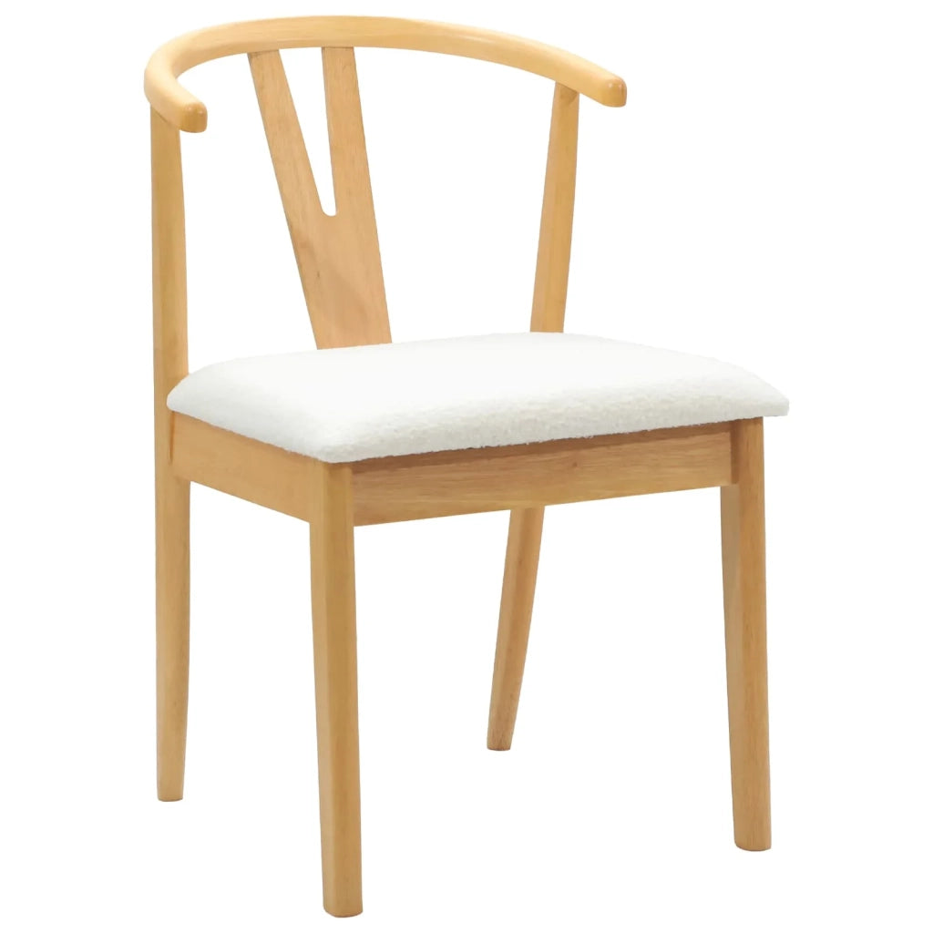 Sedia da pranzo 2 pcs Naturale e chiaro Legno di gomma solido