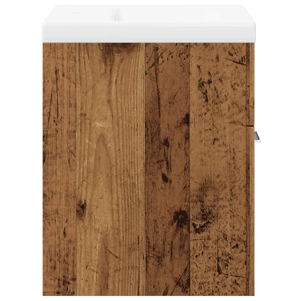 Set Mobili da Bagno 2 pz Legno Antico in Legno Multistrato