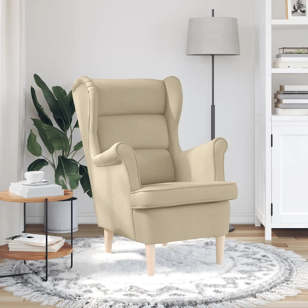 Poltrona | Sedia Relax Crema 74x84x100 cm in Tessuto