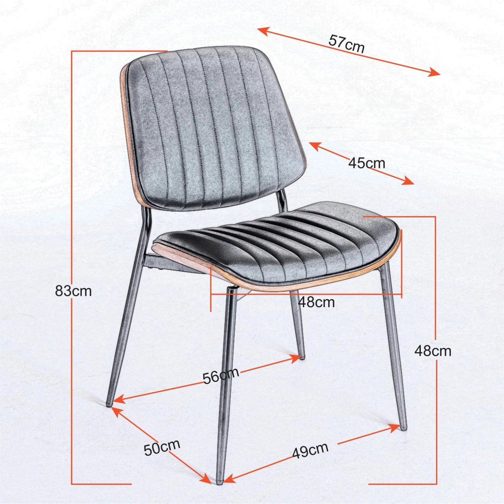 Sedie da Pranzo Set 2 Pezzi Retr¨° ¨C MINIMAL ¨C Similpelle Nera, Schienale Legno, Gambe Metallo