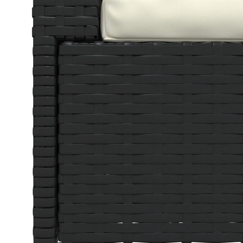 Divano a 2 Posti con Cuscini in Polyrattan Nero 317487