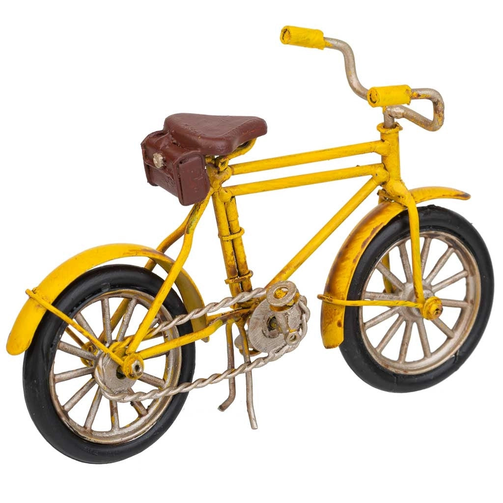 Bicicletta in metallo gialla 16,5x5x8,8h