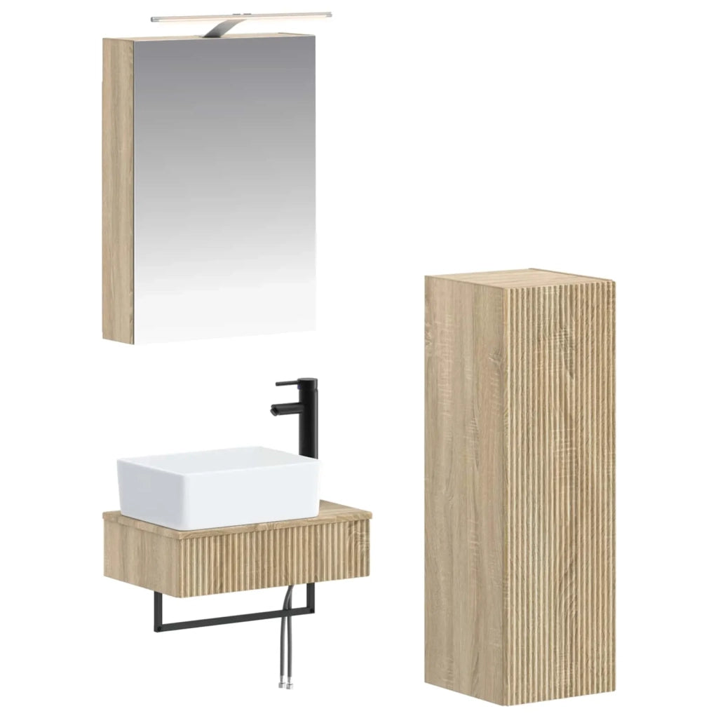 Set di Armadi da Bagno 4 pcs Rovere Sonoma 50 x 14,5 x 70 cm 3407385