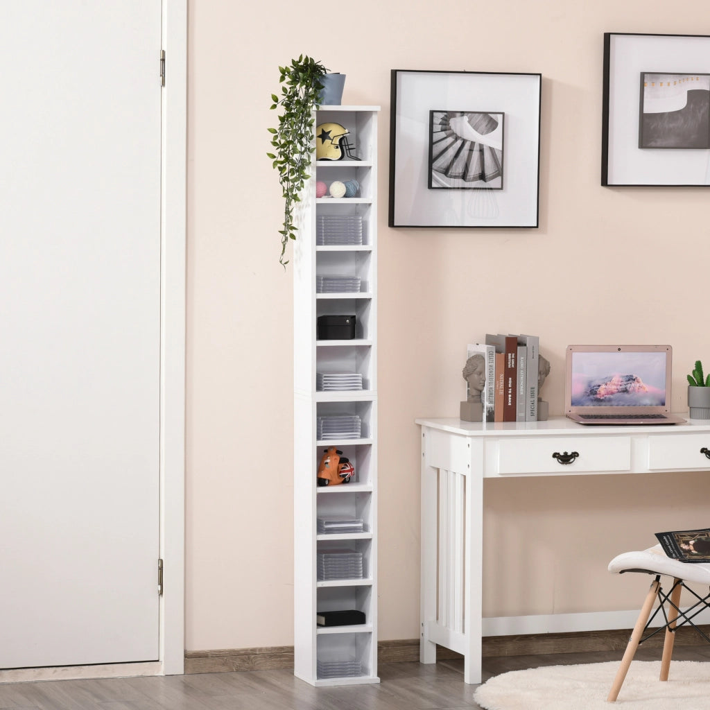 Armadio da parete per CD e DVD ¨C zephmum ¨C 6 + 6 compartimenti 21x22.5x88.5 cm bianco