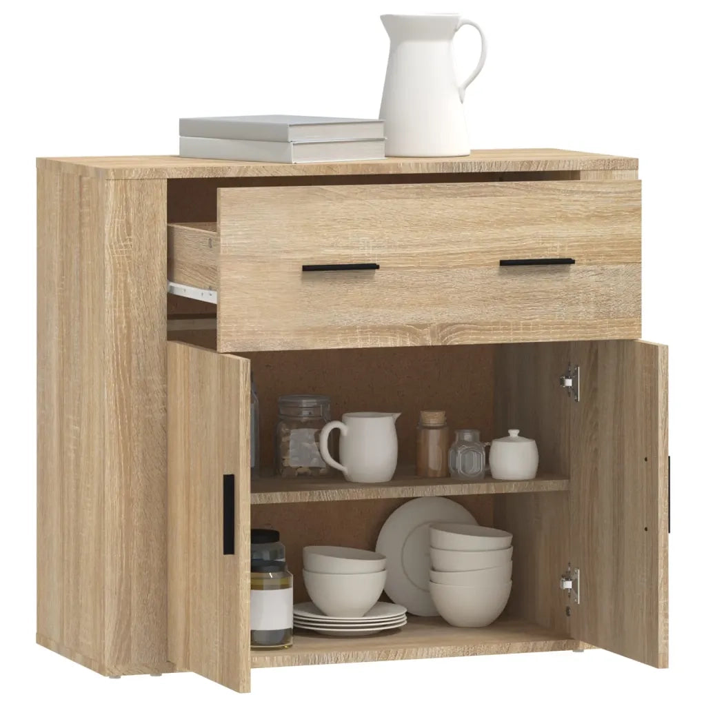 Credenza-Buffet-Armadio da cucina Rovere Sonoma 80x33x70 cm in Legno Multistrato 676177