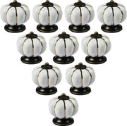 10 pezzi di maniglie in ceramica - stile europeo - forma pompon vintage - cassetti e contenitori - bianco