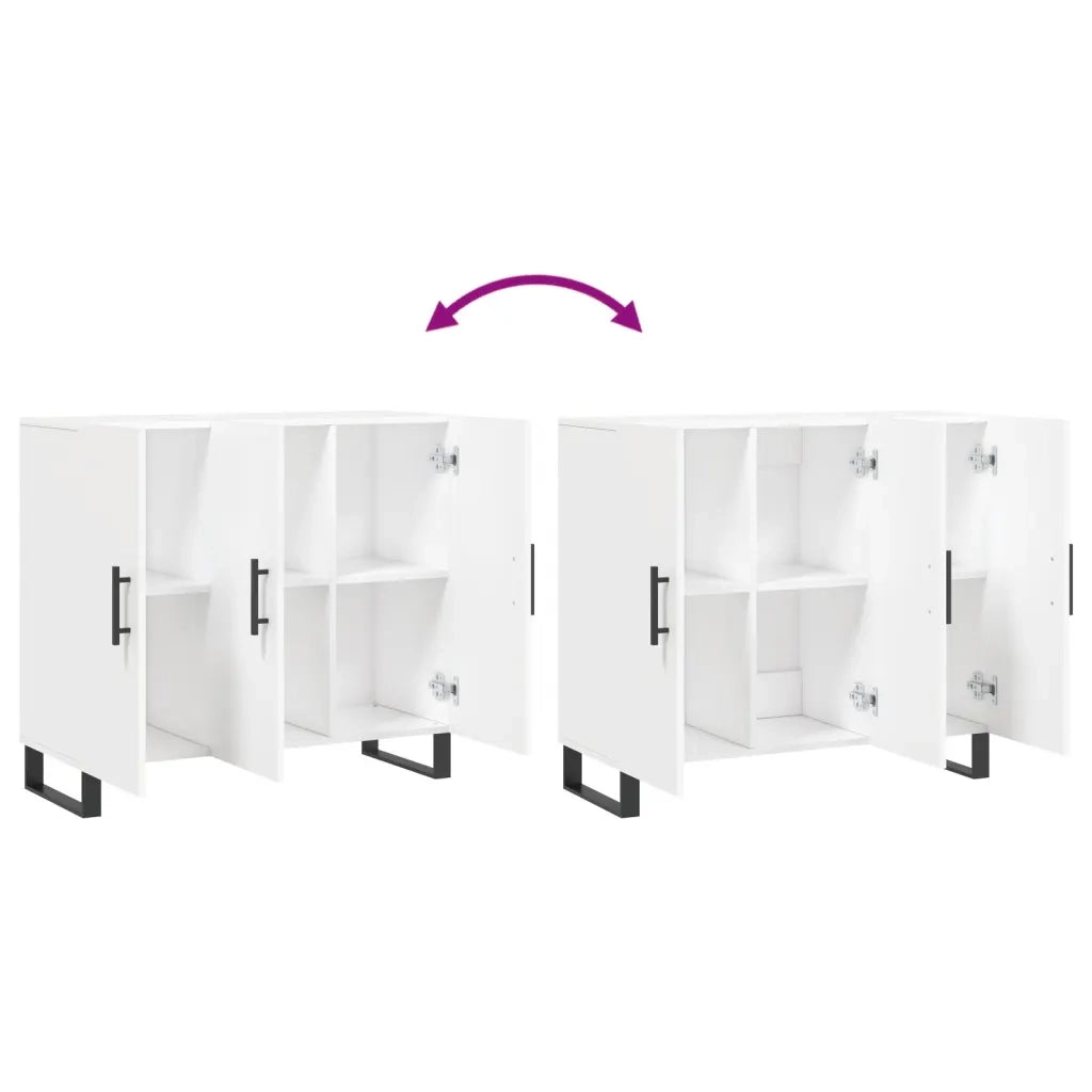 Credenza | Madia | Buffet da pranzo | Armadio da pranzo Bianca 90x34x80 cm in Legno Multistrato