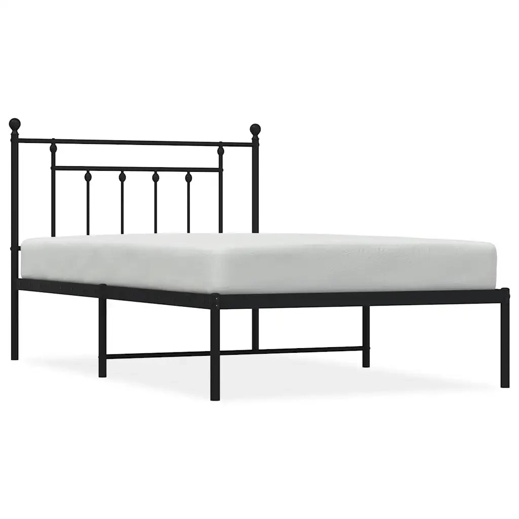 Giroletto con Testiera Metallo Nero 100x200 cm