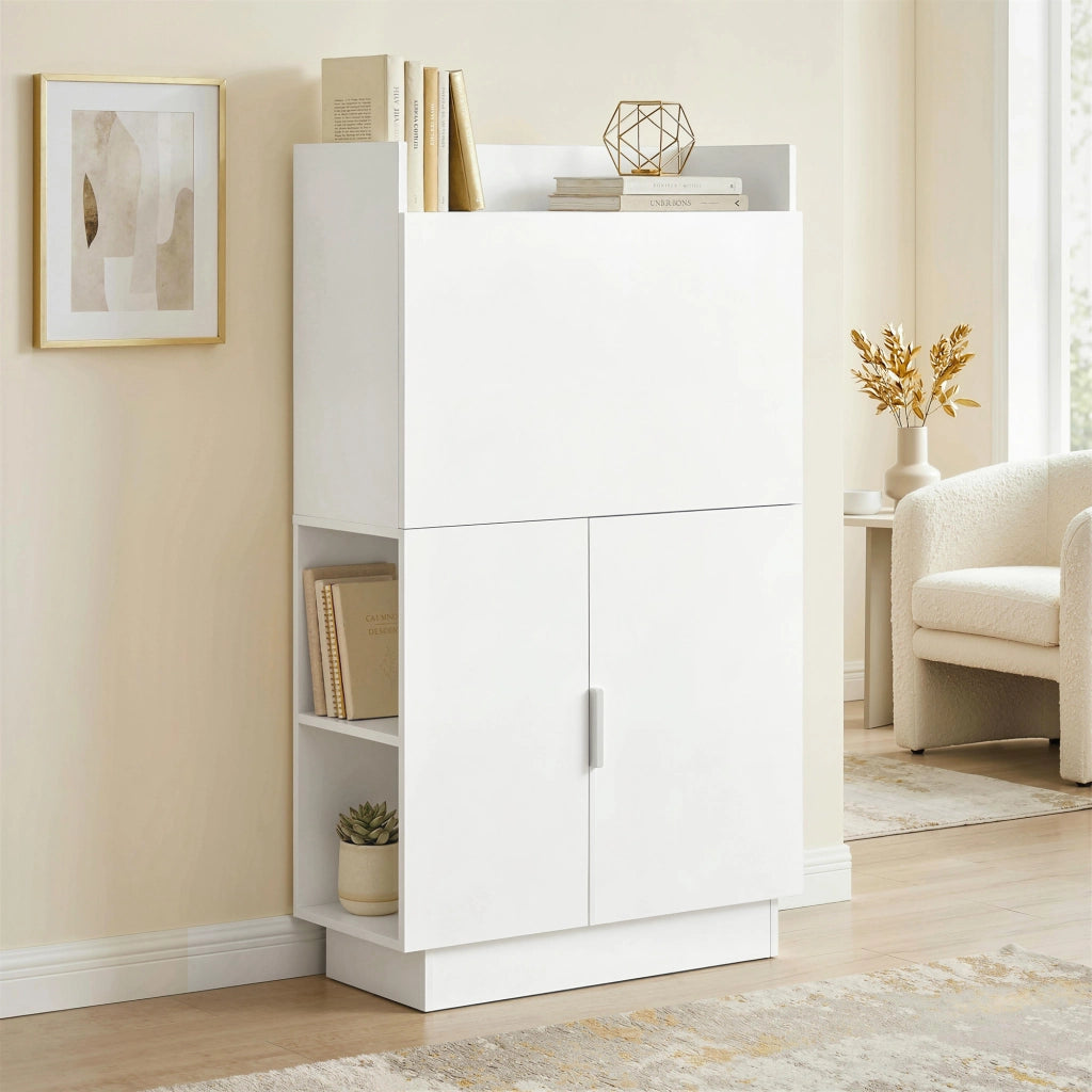 Scrivania per computer ¨C zephmum ¨C 80x30x128 cm, bianco