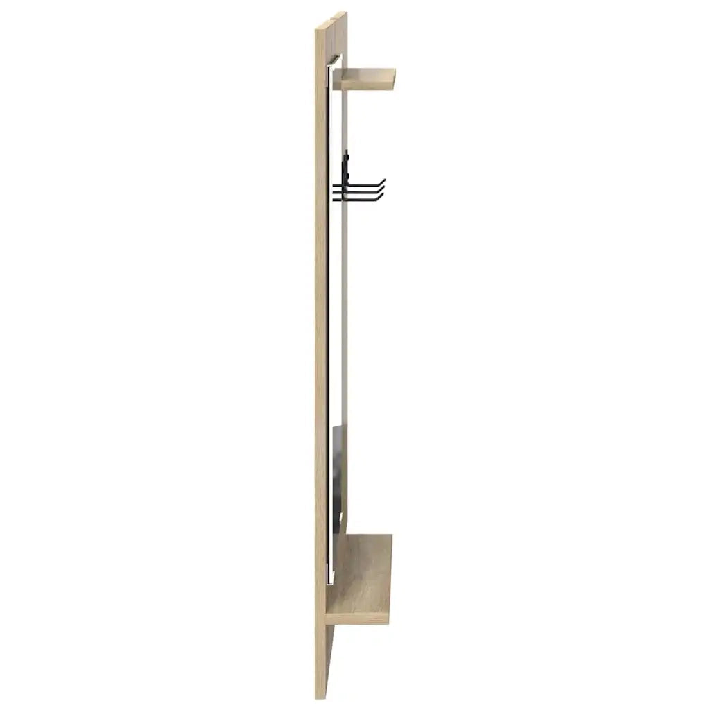 vidaXL Appendiabiti a muro con specchio rovere sonoma 70 x 10 x 90 cm
