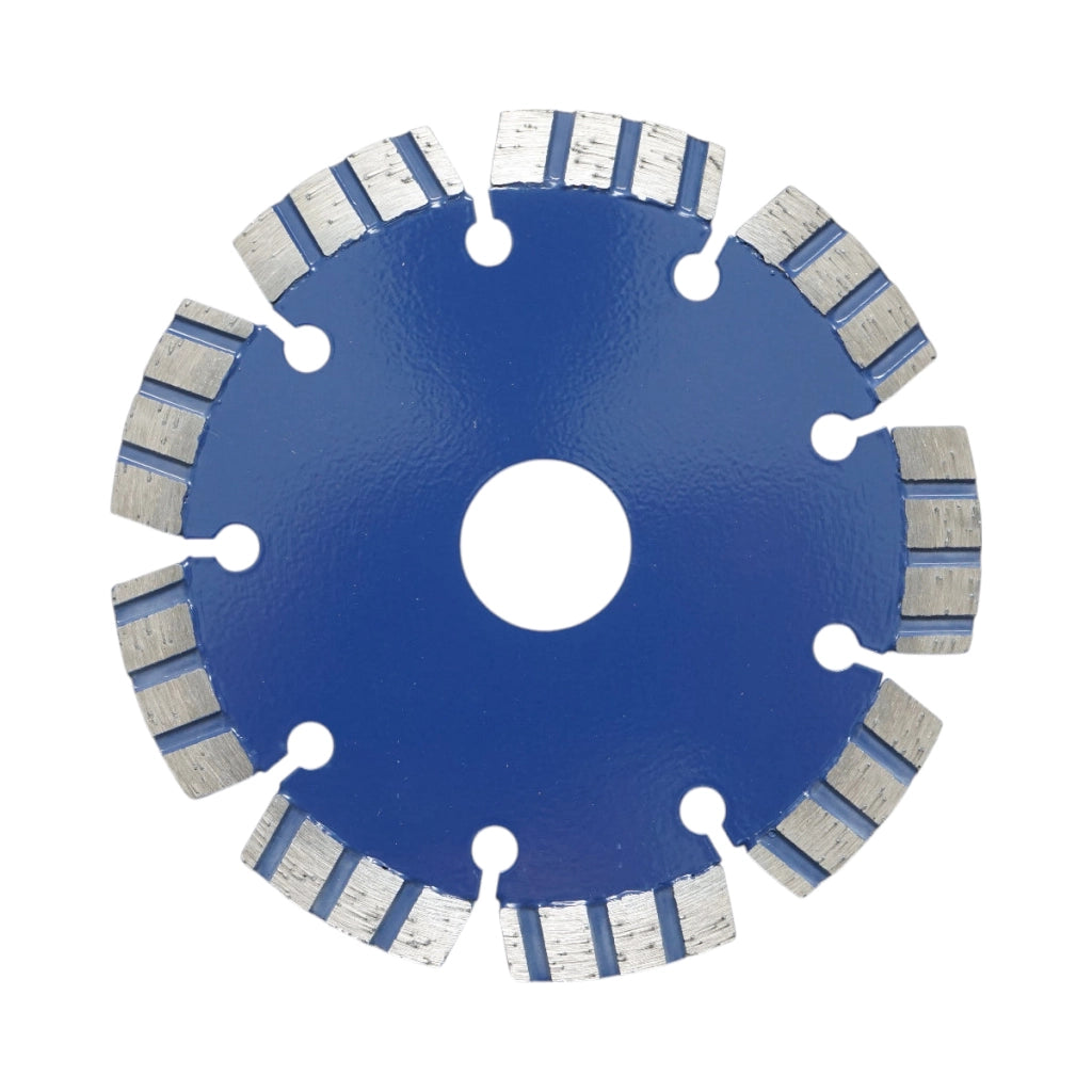 Disco diamantato turbo segmentato 115x22,23 mm, segmento 10 mm per cemento armato, pietra dura, autobloccanti Breckner Germany