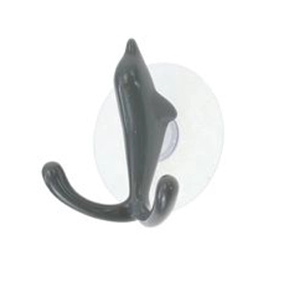 Trade Shop - Gancio Appendino Adesivo Doppio Appendiabiti Parete Cucina Bagno Design Delfino Colorato 10810 -