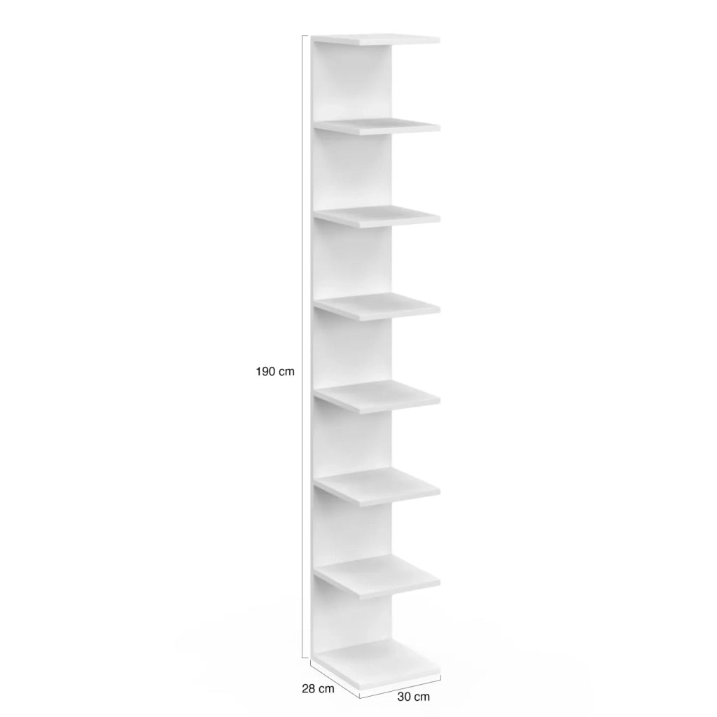 IDMarket - CHIARA scaffale sospeso a doppia posizione, 8 ripiani, bianco 190 cm
