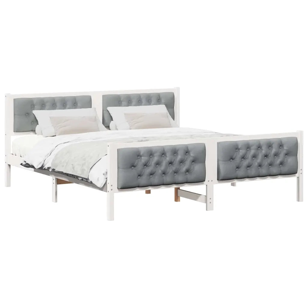 Struttura del letto Grigio chiaro 160 x 200 cm Pino massello 3394282