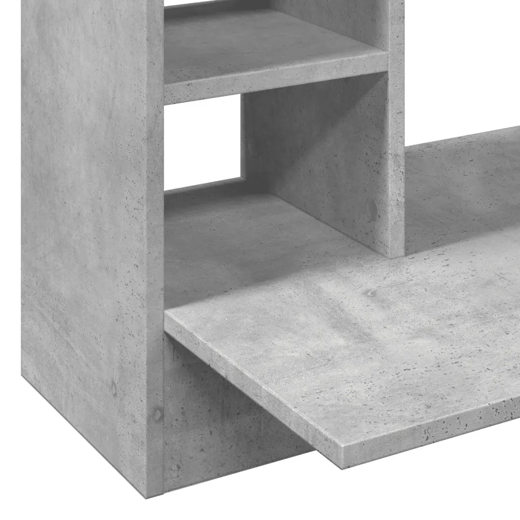 Scrivania | Tavolo da Ufficio a Parete Grigio Cemento 105x48x75cm Legno Multistrato