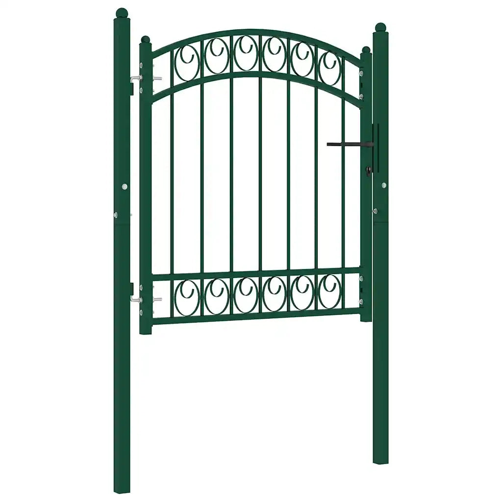 Cancello per recinzione Emmen con parte superiore ad arco in acciaio 100x86 cm verde 146363