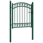 Cancello per recinzione Emmen con parte superiore ad arco in acciaio 100x86 cm verde 146363