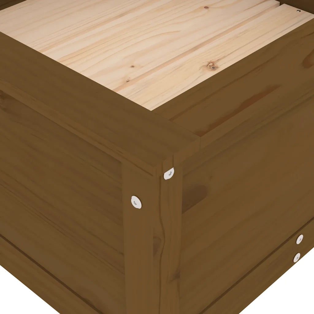 Fioriera da Giardino-Vaso da Esterno Ambra 82,5x82,5x39 cm Legno Massello Pino