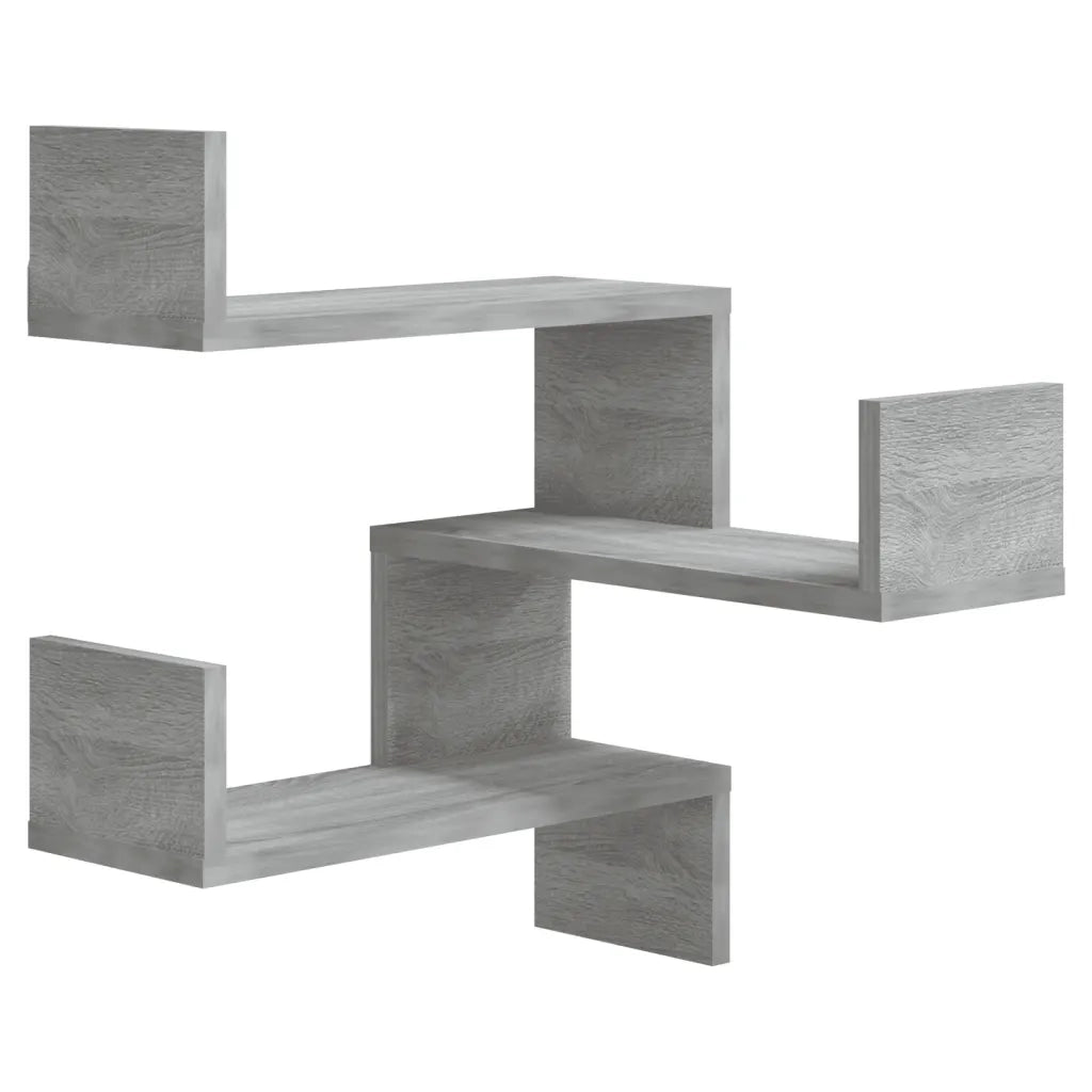 2 pz Scaffale Parete | Ripiano a parete | Mensola a parete Angolo Grigio Sonoma 40x40x50cm Multistrato